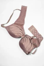 Bronze Flower Print Push-Up Bra with Adjustable Straps - Image 4
