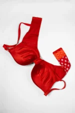 Red Flower Print Push-Up Bra with Adjustable Straps - Image 3