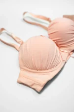 Cream Women's Demi Cup Microfibre Bra with Adjustable Straps - Image 4