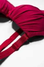 Dark Pink Women's Demi Cup Microfibre Bra with Adjustable Straps - Image 2