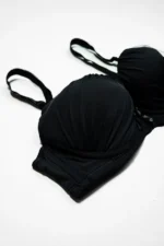 Black Women's Demi Cup Microfibre Bra with Adjustable Straps - Image 6