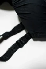 Black Women's Demi Cup Microfibre Bra with Adjustable Straps - Image 5