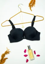 Black Women's Demi Cup Microfibre Bra with Adjustable Straps - Image 7