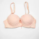 Cream Women's Demi Cup Microfibre Bra with Adjustable Straps