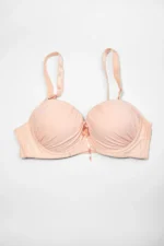 Cream Women's Demi Cup Microfibre Bra with Adjustable Straps