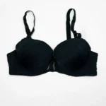 Black Women's Demi Cup Microfibre Bra with Adjustable Straps