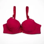 Dark Pink Women's Demi Cup Microfibre Bra with Adjustable Straps